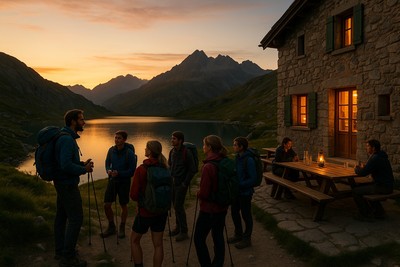 activite Mountain lakes at dusk